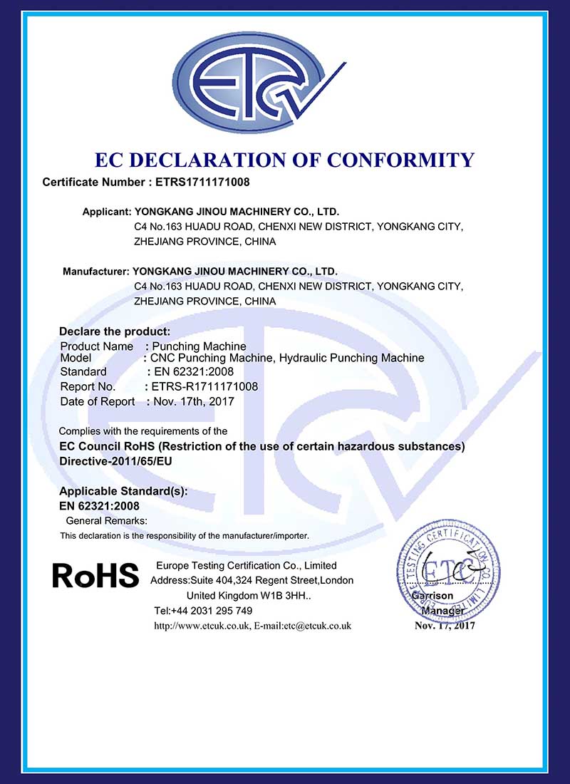 珠海RoHS Certificate